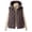 Coffee, variant on Fmbrln Women's Wave Quilted Puffer Vest Zip Up Sleeveless Short Padded Hooded Jacket Fall Winter Layering Outerwear Khaki 2XL
