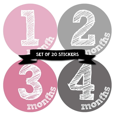 baby monthly milestone stickers first year set of baby girl month