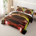 thumbnail image 3 of Castle Fairy Neon Sports Car Bed Spread Queen,Red City Glow Queen Coverlet Set for Bedroom,Red Black, 3 of 7