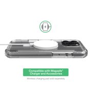 onn MagSafe Compatible Rugged Phone Case for iPhone 16 Pro - Clear
