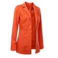 thumbnail image 4 of tklpehg Blazer Jackets for Women Business Long Sleeve Lapel Temperament Slim Small Suit Long Sleeve Jacket Outwear Cardigan Orange S, 4 of 6