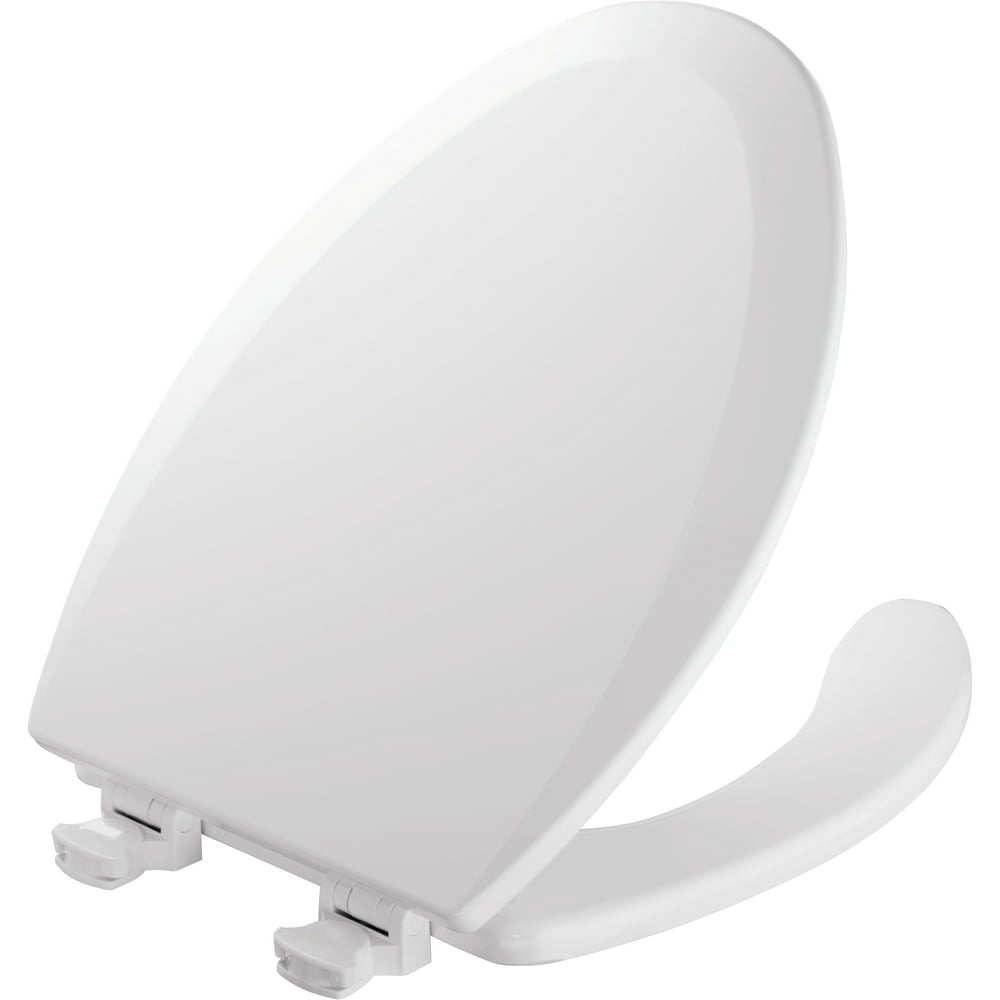 Mayfair Lift off Elongated Enameled Wood Open Front Toilet Seat in