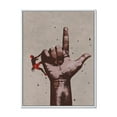 thumbnail image 1 of Designart Doigt pointant vers le haut signe avec grimpeur ART MURAL À CADRE FLOTTÉ, 1 of 4