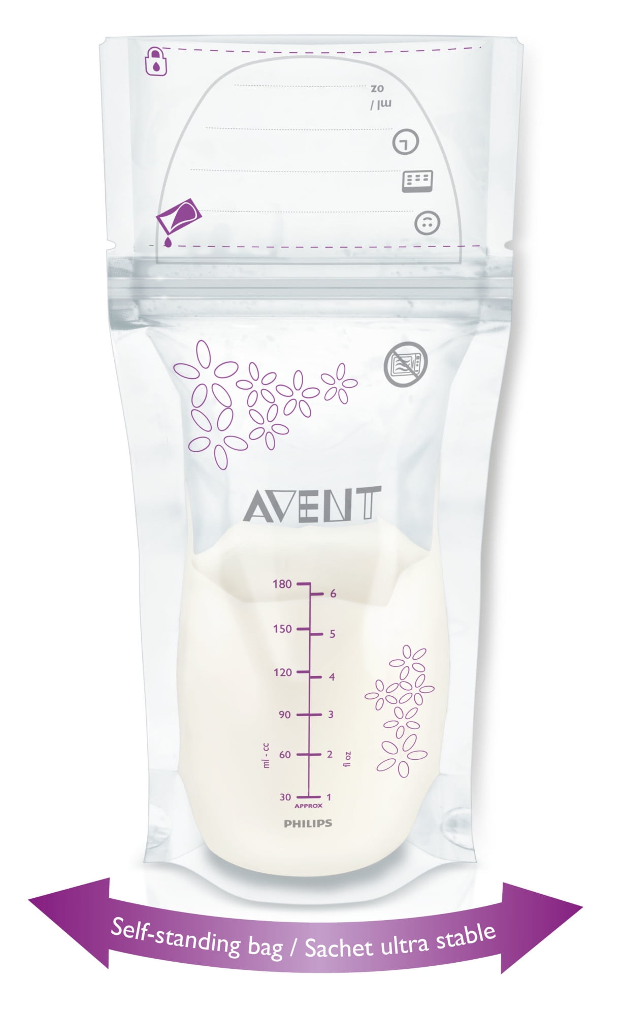 Philips Avent Breast Milk Storage Bags, 50 Count, 6oz/180Ml, SCF603/50
