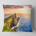 thumbnail image 2 of Designart Ocean Cost at Sunset - Photography Throw Pillow - 18x18, 2 of 5