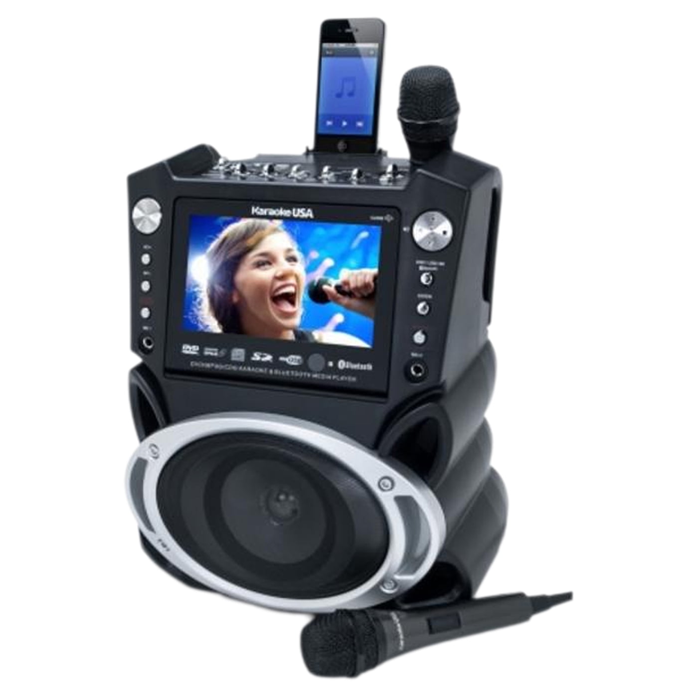 Karaoke DVD/CD+G/MP3+G Bluetooth Karaoke System with 7" TFT Color Screen and Record Function