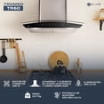 thumbnail image 3 of Campana de cocina 60 cm de pared cristal curvo y acero Inoxidable Fline Tromso 60, 3 of 6