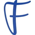 thumbnail image 1 of Decorative Acrylic Letter, Custom Blank F Script, 8'' Tall Transparent Dark Blue Alphabet, 1 of 5