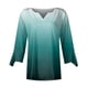 thumbnail image 3 of ICHUANYI Clearance Fashion Woman V Neck Three Quarter 3/4Sleeve T Shirt AutumnBlouse Tops Sweatshirt(Gray, XL) ICHUANYI WER2023080906391, 3 of 4
