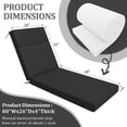 thumbnail image 6 of Snubbull 2 Pack Outdoor Chaise Lounge Cushions, with High-Density Foam, Ties Waterproof & Fade Resistant for Lawn and Pool Lounge Chairs, 80x26x4 inch, Black, 6 of 6