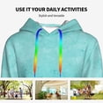 thumbnail image 4 of Lsque Blue And Turquoise Pattern Casual Women's Hoodie,Hooded Sweatshirt with Kangaroo Pocket,Pullover Hoodie with Eye-catching Drawstrings-Small, 4 of 7