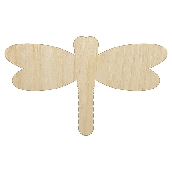 Dragonfly Solid Wood Shape Unfinished Piece Cutout Craft DIY Projects - 6.25 Inch Size - 1/8 Inch Thick