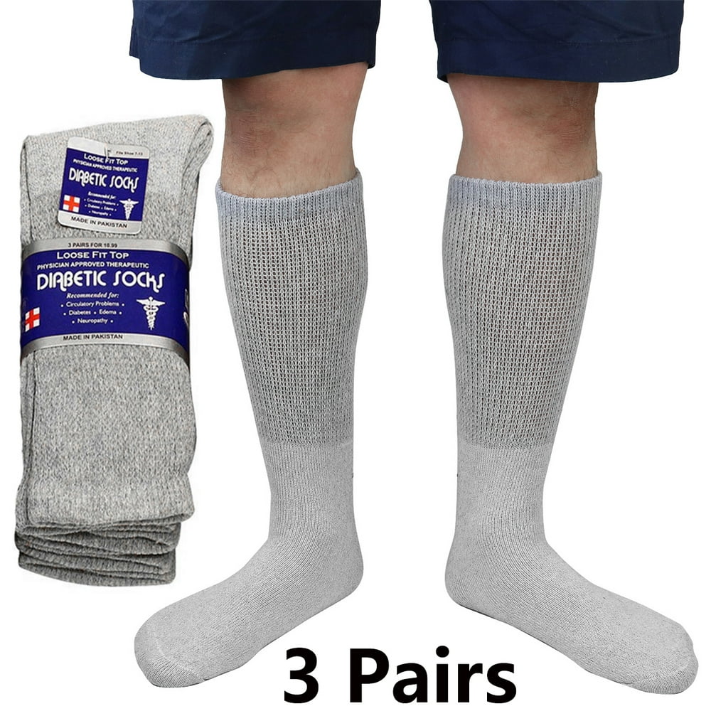 Falari 3/6 Pairs Men Women Physicians Approved Diabetic Crew Socks