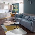 thumbnail image 3 of Orange Gray Irregular Geometric Pattern Area Rug, Retro Fashion Color Simple Outdoor Carpet, with Non-Slip Rubber Backing Decorative Area Rugs for Living Room Bedroom Dining Room Office-4x6ft, 3 of 7
