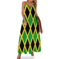 thumbnail image 1 of Vestido con bandera de Jamaica, vestido largo con cojín de Jamaica, vestido largo de moda urbana, vestidos largos bohemios para playa, vestidos de fiesta con cuello en V, vestidos oversize, 1 of 7