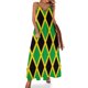 thumbnail image 1 of Vestido con bandera de Jamaica, vestido largo con cojín de Jamaica, vestido largo de moda urbana, vestidos largos bohemios para playa, vestidos de fiesta con cuello en V, vestidos oversize, 1 of 7