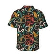 thumbnail image 4 of Xecao Snake And Flower print Hawaiian shirt - a stylish short-sleeve button-down for men, perfect for casual beach and tropical outings., 4 of 9