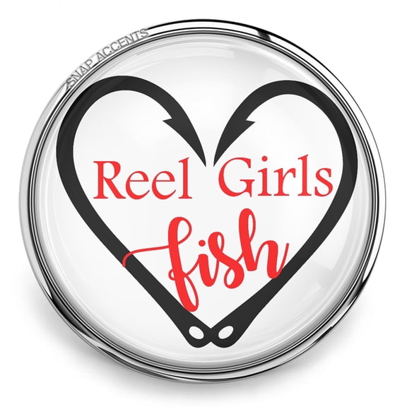 Choose Color | Reel Girls Fishing Snap Jewelry Ginger Charm Button, For Interchangeable DIY Customizable Accessories