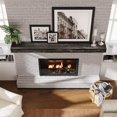 thumbnail image 6 of Fireplace Mantel 72 Inches - Rustic Floating Shelves Handcrafted Solid with Invisible Heavy Duty Metal Bracket - Floating Faux Mantel for Over Fireplace - Taupe, 6 of 13