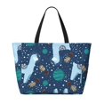 thumbnail image 2 of KdxioAlpaca Astronaut in Space for Beach Bag for Women Large Beach Tote Bag Waterproof Sandproof Swim Bag with Zipper Pockets Beach Vacation Travel, 2 of 7