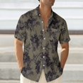 thumbnail image 3 of Hawaiian Shirt for Men Summer Short Sleeve Button Down Lapel Collar Floral Print Casual Beach Shirt Vacation Outfits, 3 of 6