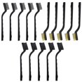 thumbnail image 1 of Yoohey 15PCS Wire Brush Set, (Stainless Steel+Brass+Nylon) Curved Handle Masonry Scratch Brush Wire Bristle for Cleaning Welding Slag Rust & 3D Printer, 1 of 4