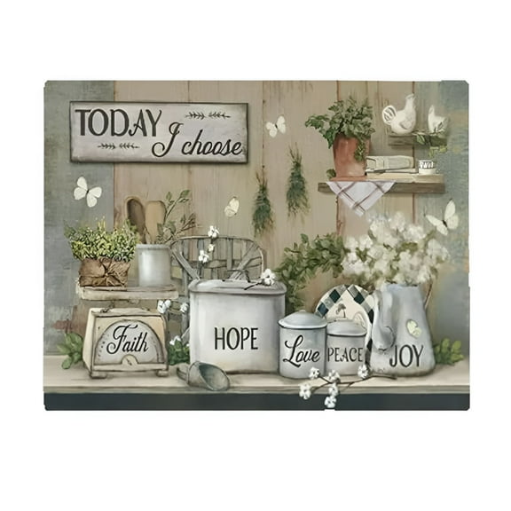 LAMIRO Rustic Kitchen Wall Art Farmhouse Kitchen Pictures Wall Decor Country Kitchen Painting Prints Positive Quotes Framed Artwork Ready to Hang 12