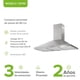 thumbnail image 3 of Campana para cocina de pared piramidal 90 cm Acero Inoxidable, 3 Velocidades, Doble Filtro de malla lavable y Filtro de carbón activado, Luz LED, Extrae y Purifica AVERA CEP90, 3 of 10