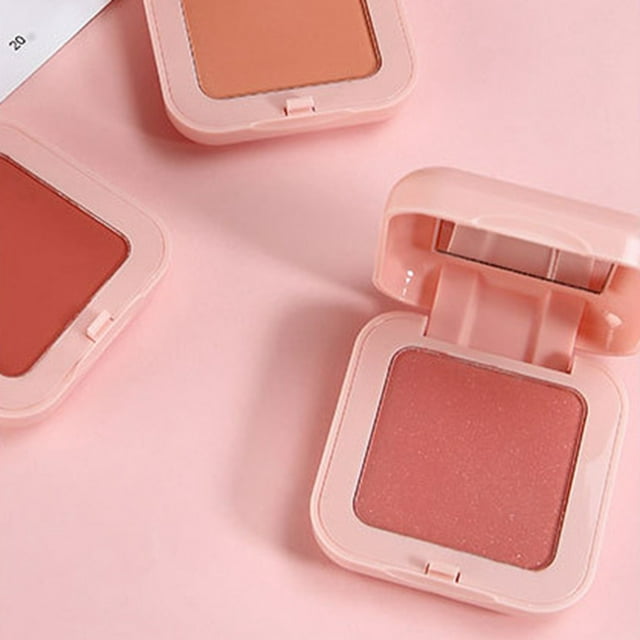 Face Blusher Blush Powder Face Blusher Natural Fine Powder Long Lasting Pink Case Cute Face Blush Powder With Brush For Women