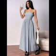 thumbnail image 4 of Vestido Maxi Informal de Verano con Bolsillos, Sin Mangas, con Tirantes y Rayas para Mujer Azul XL, 4 of 9