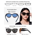 thumbnail image 4 of Foldable Fit-Over Sunglasses Women Polarized UV400 Cat Eye, Wear Over Prescription Glasses Up to 13.5×5cm, Face Slimming Retro Style, Beach Golf Fishing Outdoor, Pouch & Strap Included, 4 of 8