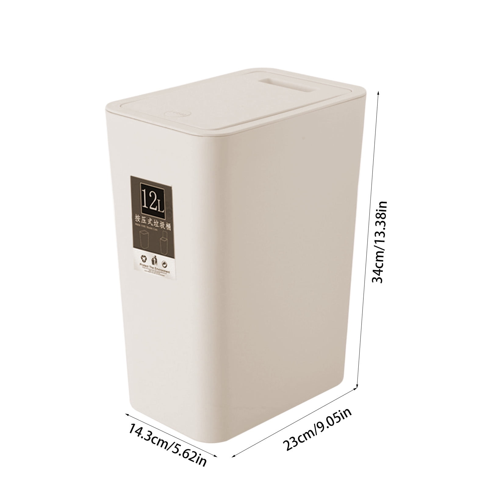Miogawg Bathroom Trash Can With Lid, Slim Garbage Can, Small Trash Bin Waste Basket For Kitchen, Bedroom, Living Room, Office