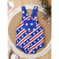 thumbnail image 2 of FEORJGP Kids Baby 4th of July Overalls for Boys Girls 6M 12M 18M 2T 3T 4T Toddler Sleeveless Jumpsuits Stars and Stripes Print Rompers Infant Fashion Cute Casual Summer Outfits for Daily Party, 2 of 8