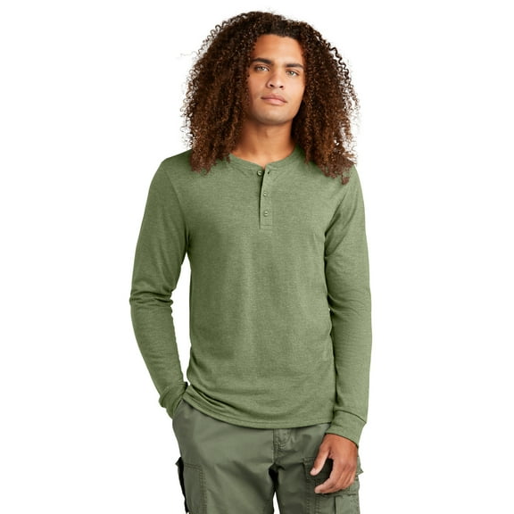 District Perfect Tri Long Sleeve Henley DT145