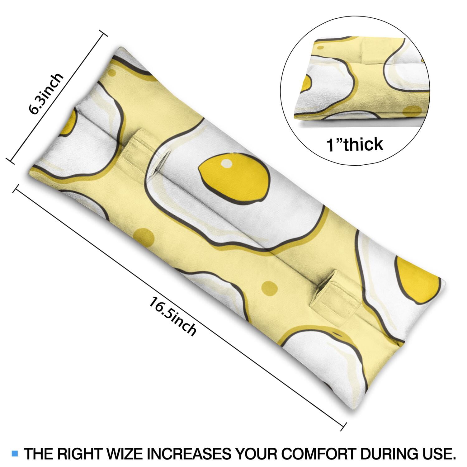 Fried Egg Plush Seat Belt Pillow - Post Surgery Chest Protector for Mastectomy & Heart Recovery - Women's Comfort Cushion for Car