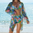 thumbnail image 2 of Trajes de Baño de Bikini de Mujer con Correas Impresas V Sexy Split Set de Tres Piezas, Diseño de Corte Alto para la Piscina de Playa Y las Vacaciones de Verano, 2 of 9