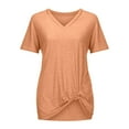 thumbnail image 5 of Lixiuxyad Outfits for Women Women's V Neck Knot Short Sleeve T Shirt, 5 of 5