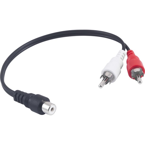 ONN RCA Mono (F) to Dual RCA Stereo (M) "Y" Adapter, ONB18AV033