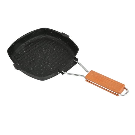 

Grilling Pan Frying Pan Stripes FoldingBeechHandle Energy Saving For Household For Outdoor 20x20cm