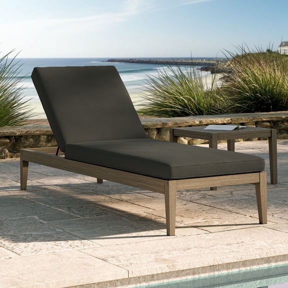 Northlake Outdoor Teak Chaise Lounge in Weathered Gray Flint