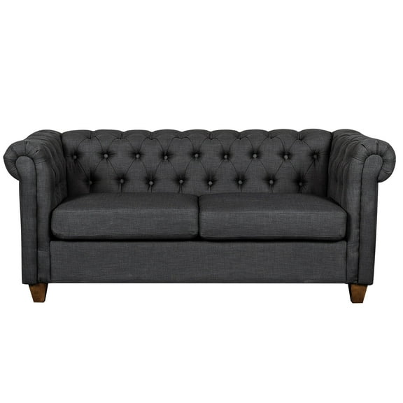HomeFare Tufted Chesterfield Sofa in Slate Gray