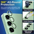 thumbnail image 3 of Casetego for Samsung Galaxy S25 Plus Camera Lens Protector, Individual Metal Ring Tempered Glass Lens Cover,[Strong Adsorption] Scratch Resistant Ultra-Thin HD Clear Lens Cover,1 Set-Green, 3 of 5