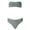 Green, variant on Women Strapless Push Up Bra and Briefs Bikini Solid Color Mid Waist Swimsuit Two Pieces Brazilian Bathing Suit Beachwear