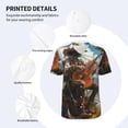 thumbnail image 3 of Uemuo Western Guitar Cowboy Print Mens Polo Shirts Baseball T-shirt Performance Short Sleeve Golf Shirt Moisture Wicking Athletic Casual Collared T-Shirt-Small, 3 of 7