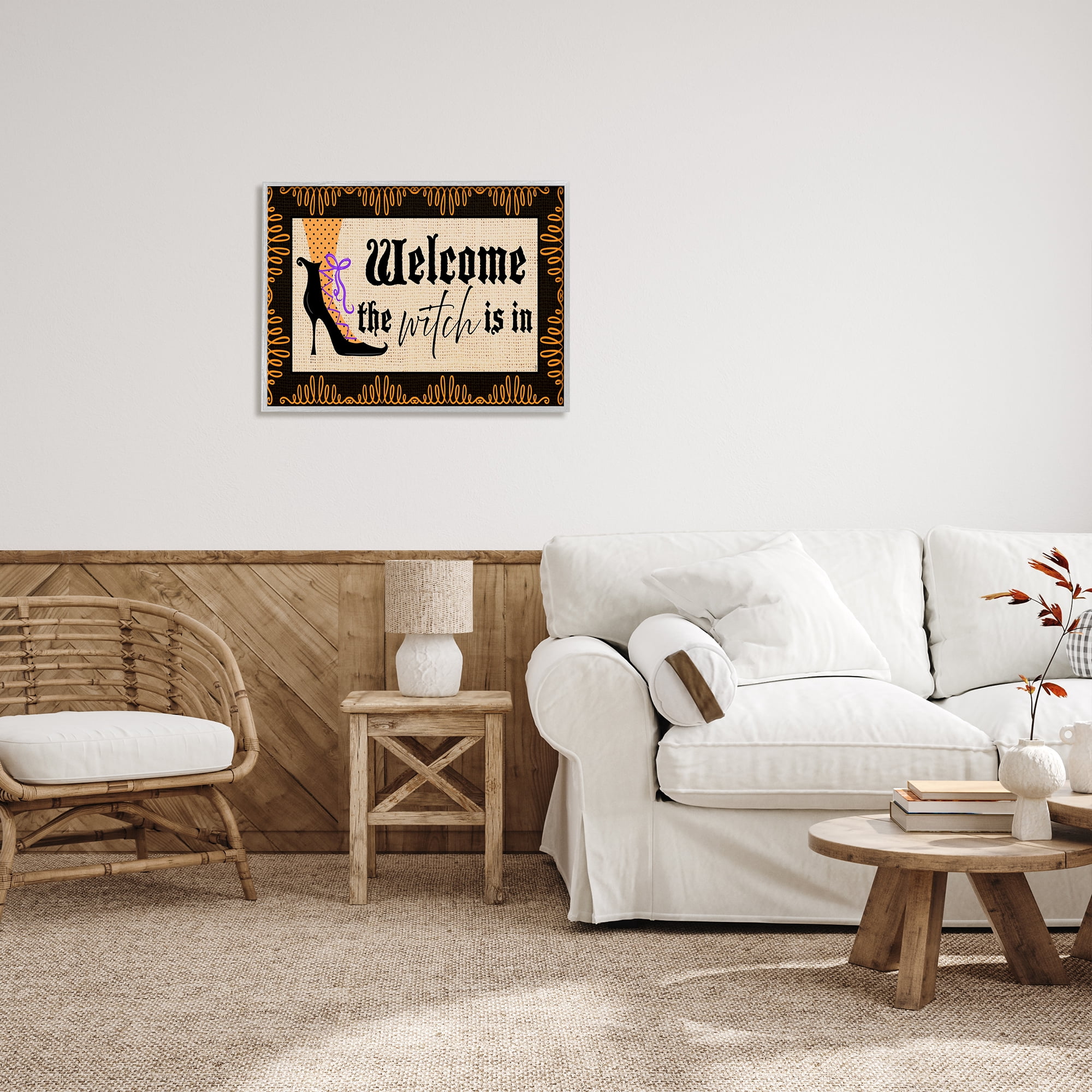 Stupell Indtries The Witch Is In Sign Spooky Halloween Welcome,30 x 24,Design by Andi Metz