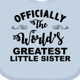 thumbnail image 4 of Inktastic Officially the World's Greatest Little Sister Girls Baby Bib, 4 of 4