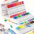 thumbnail image 1 of 50 boxes Watercolor Coloured Pens Fine Brush Tip Colouring Markers Fineliner Pen For Lettering Felt Art Supplies Drawing Reading Manga/12pcs,ssxjv, 1 of 5