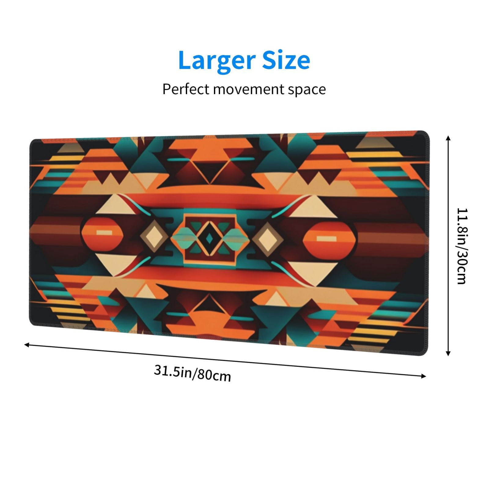 Ethnic Geometric Navajo Native American Tribal Abstract Mouse Pad Extended Large Gaming Mousepad Non-Slip Rubber Big Keyboard Desk Mat 31.5 X 11.8 Inch