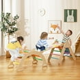 thumbnail image 2 of Patiojoy 5-in-1 Triangular Set of 3 Baby Climbing Toys w/ Triangular Climber Arch Ramp Rocker Indoor Outdoor Playground Wood Climbing Set Multi-Color, 2 of 10