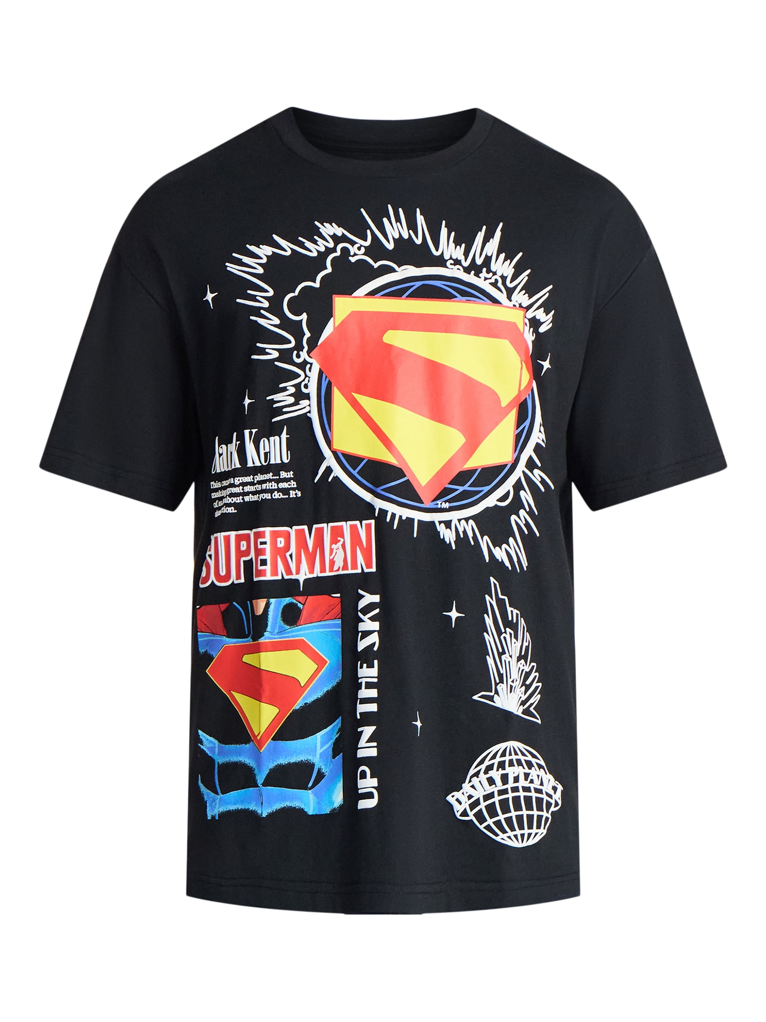 Superman Men's and Big Men's Panels Graphic Tee with Short Sleeves, Sizes S-3XL